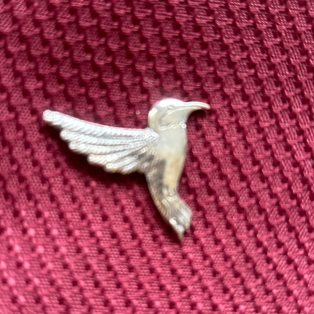 Hand & Hammer Sterling Hummingbird pin - Picture 2 of 5